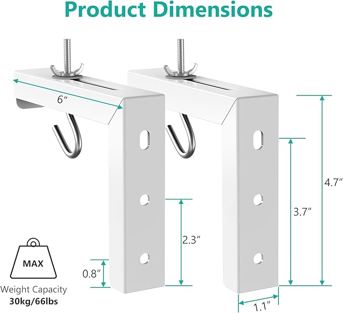 WALI Universal Projector Screen Ceiling Mount, Wall Hanging Mount L-Brackets - Image 4