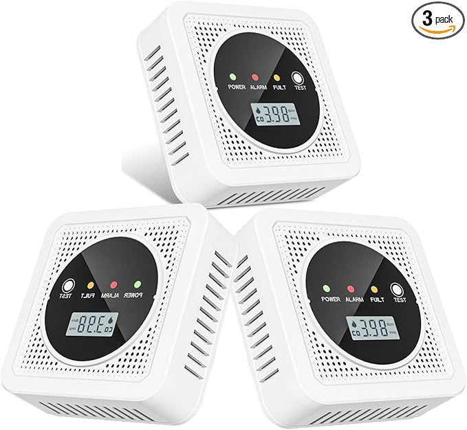 3 Packs, Smoke Carbon Monoxide Detector, Carbon Monoxide Detector, Smoke Alarm by TJTFJS