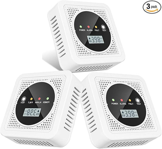 3 Packs, Smoke Carbon Monoxide Detector, Carbon Monoxide Detector, Smoke Alarm by TJTFJS
