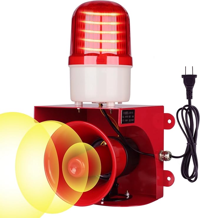 kbaoele AC110V Industrial Siren Alarm Strobe Light-120dB Loud Horn&Red Beacon by Unknown