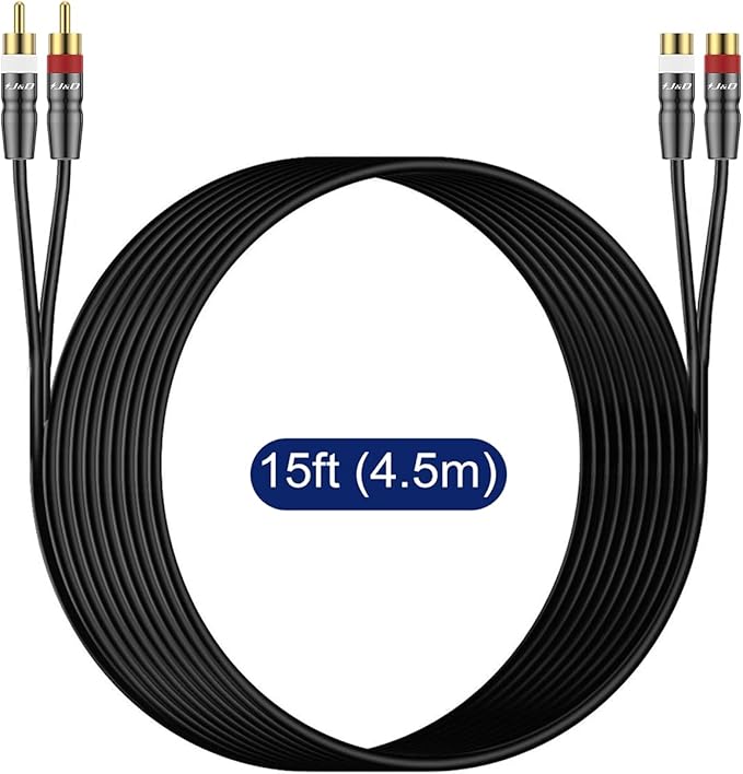 J&D 2 RCA Extension Cable Male to Female, Copper Shell Gold-Plated 2RCA Male to - Image 7