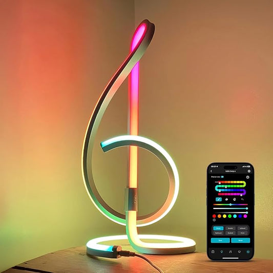 Lepro TB2 AI Smart Table Lamp, RGB+IC Addressable LED Lamps Alexa Google Home by Lepro