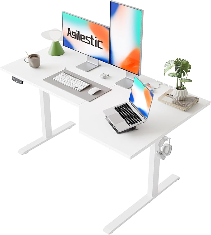 Agilestic Electric Standing Desk, L-Shaped 55 Inches Height Adjustable Desk by Agilestic