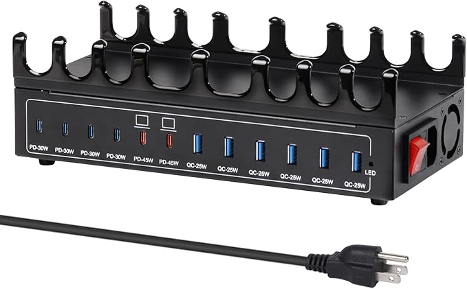 360W Charging Station for Multiple Devices, 12-Port USB C Charging Station by HomePage