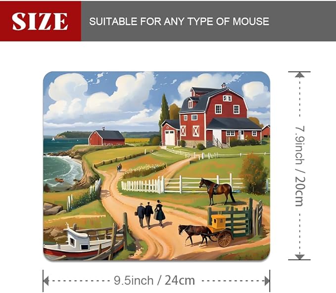 Beach House Square Mouse pad, Waterproof, Anti Slip Rubber Base, Computer Mouse - Image 2