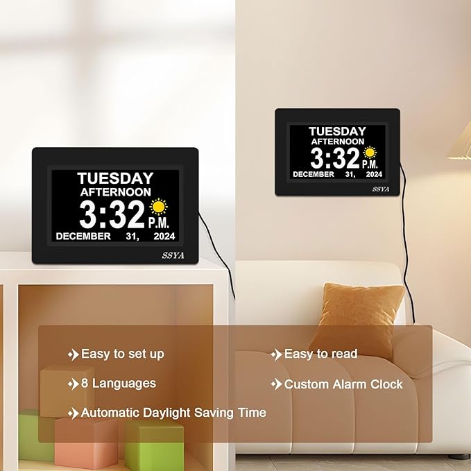 SSYA 7 Inch Calendar Clock - Image 6