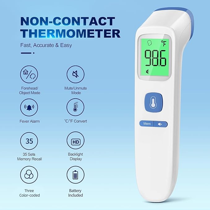 Thermometer for Adults and Kids, Digital Forehead Thermometer - Image 2