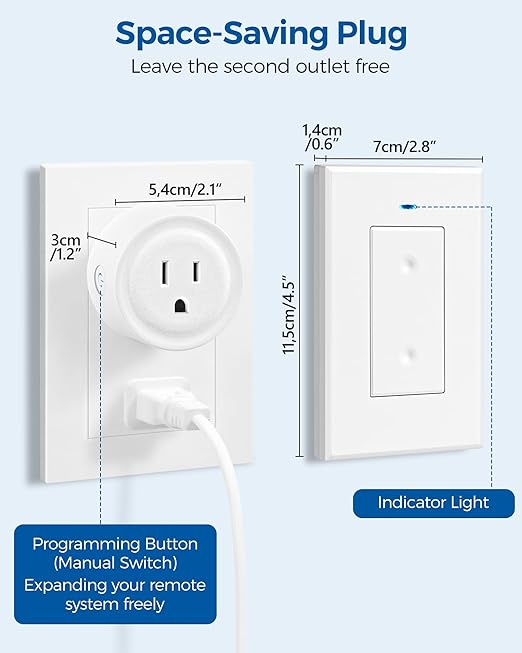 Remote Control Outlet Plug, WILAWELS Wireless Light Switch, On Off Remote - Image 6