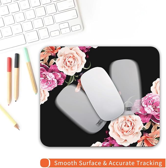 Armanza Square Mouse Pad Pretty Peony Flower, Personalized Premium-Textured - Image 4