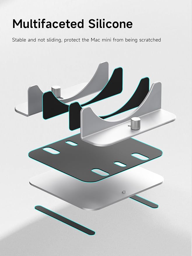 Hagibis Vertical Stand for Mac mini M4, Aluminum Alloy Laptop Stand Anti-Slip - Image 6