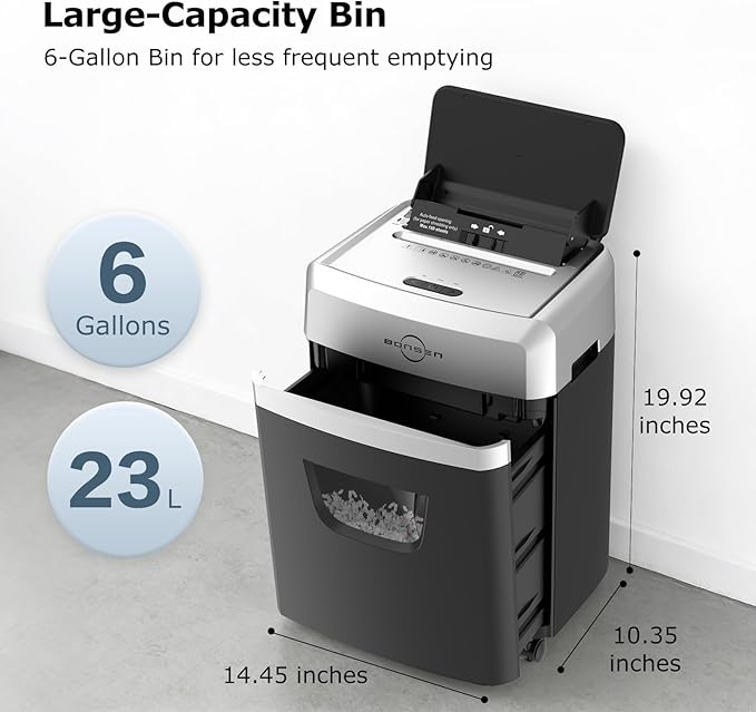 BONSEN 150-Sheet Autofeed Paper Shredder Heavy Duty, 60 Mins Micro-Cut Shredder - Image 8