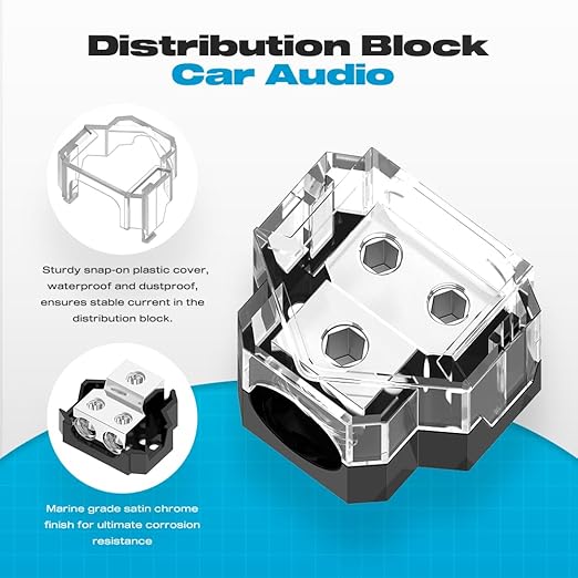 Distribution Block, Malictele 2 Way Power Distribution Block 1x 0/2/4 Gauge - Image 4