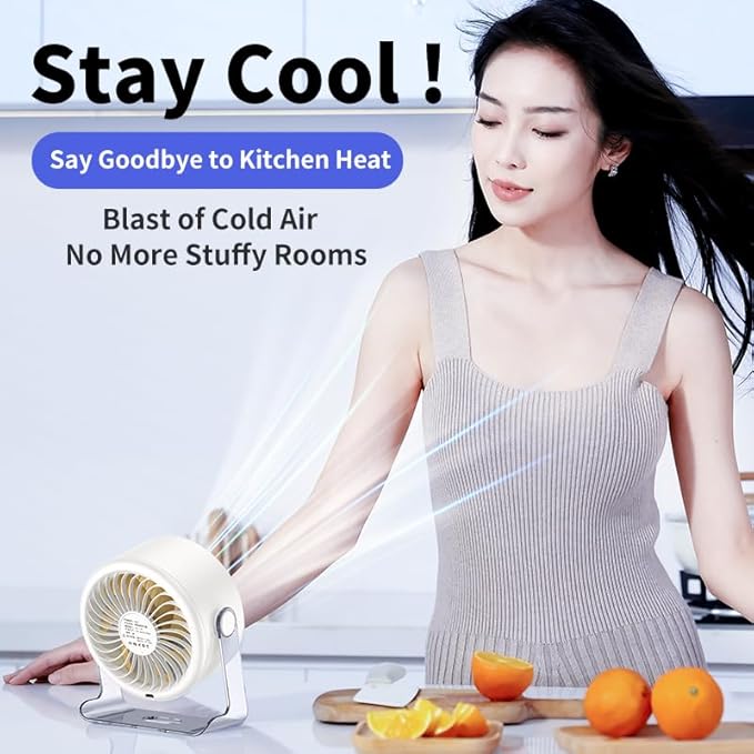 Coolhill USB Desk Fan for Bedroom: 100 Speeds Digital Display Quiet Table Fan - Image 4