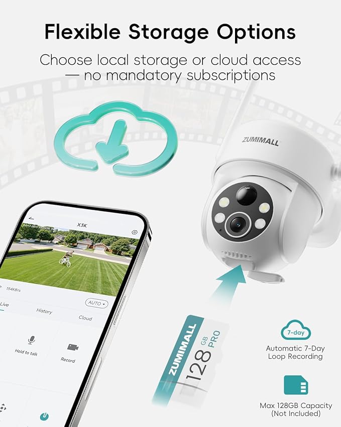 ZUMIMALL 2K Solar Security Cameras Wireless Outdoor | 360° PTZ View Control via - Image 8