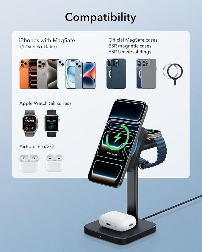 ESR for MagSafe Charger Stand, 3 in 1 Charging Station - Image 6