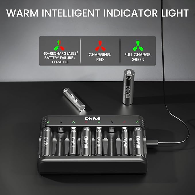 Dlyfull 8 Bay AA AAA Battery Charger - Image 4