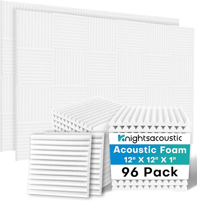 96 Pack Sound Proof Foam Panels by Knightsacoustic