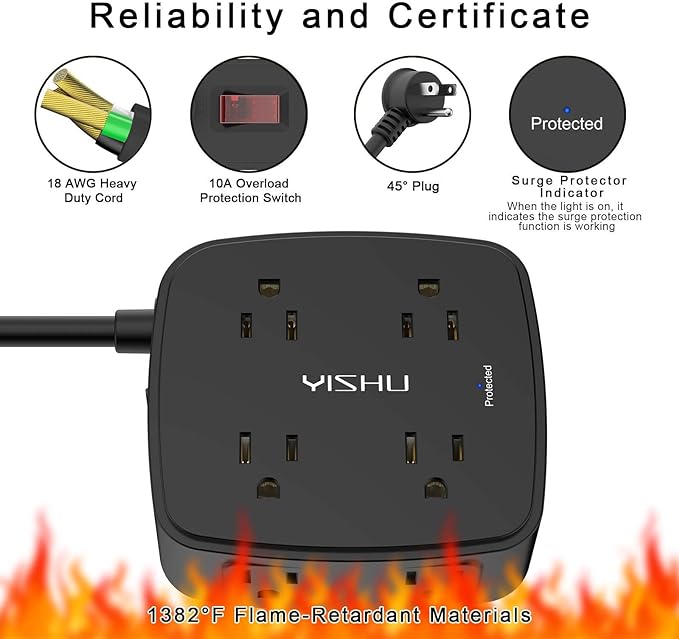 6 Ft Surge Protector Power Strip - Image 6