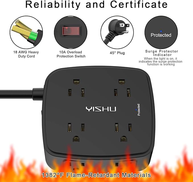 20 Ft Surge Protector Power Strip - Image 6