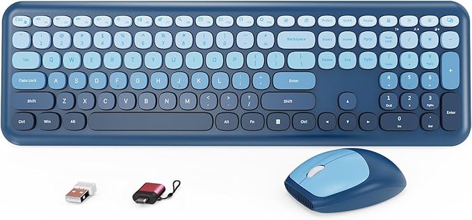 HotFox Wireless Keyboard and Mouse Combo, Full-Size Retro Typewriter Keyboard by Unknown