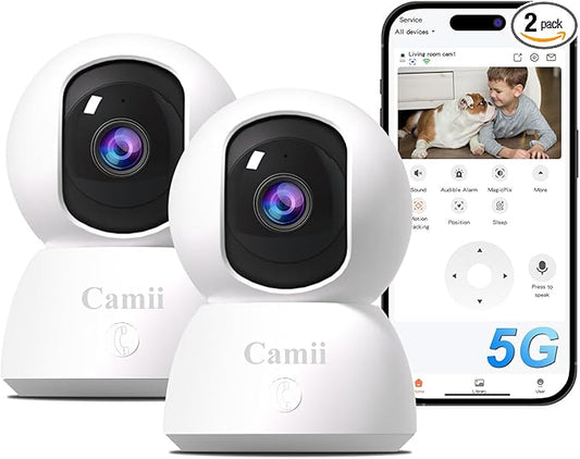 2K Pet Camera Indoor, 5G/ 2.4G Indoor Cameras by Camii