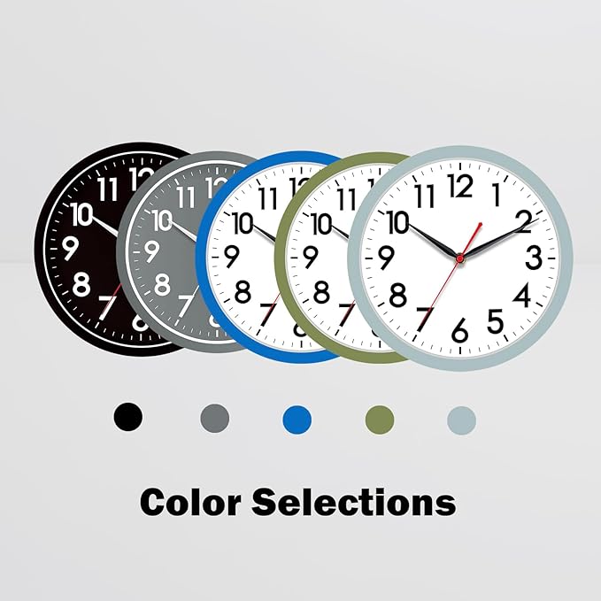 AKCISOT Wall Clock, Modern Small Wall Clocks Battery Operated 10 Inch, Silent - Image 3