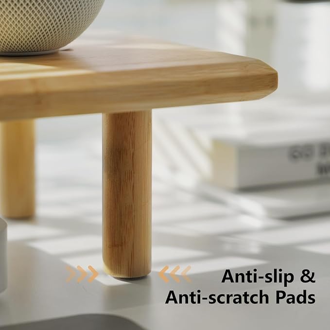 ROCDEER Bamboo Dual Monitor Stand Riser - Image 4