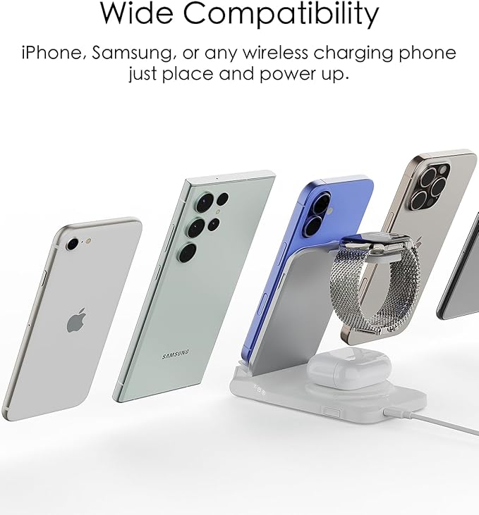 3 in 1 Charging Station for Multiple Devices, Travel Wireless Charging Station - Image 7