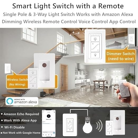 Nexete Smart Wall Dimmer Switch, Single Pole Dimmer - Image 5