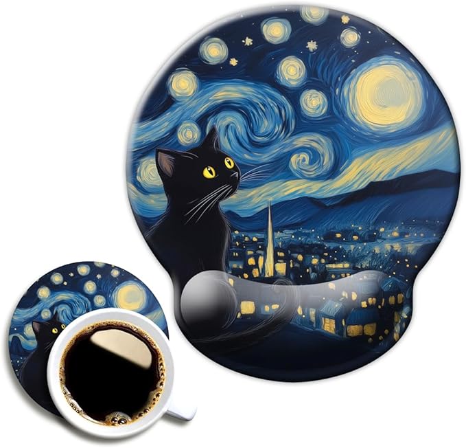 Ergonomic Mouse Pad with Wrist Support, Mouse Pad with Wrist Rest and Coaster by Dooke
