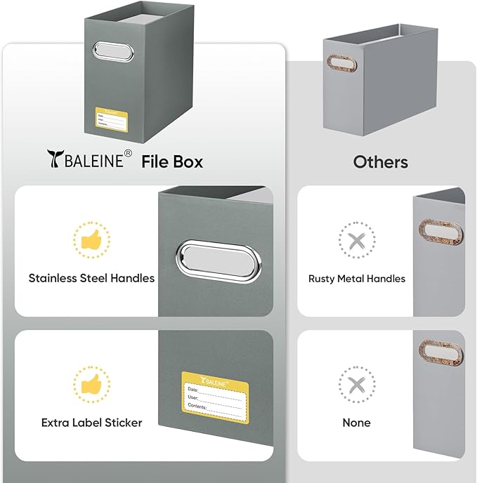 BALEINE File Organizer Box, Cardboard File Folder Organizer - Image 5