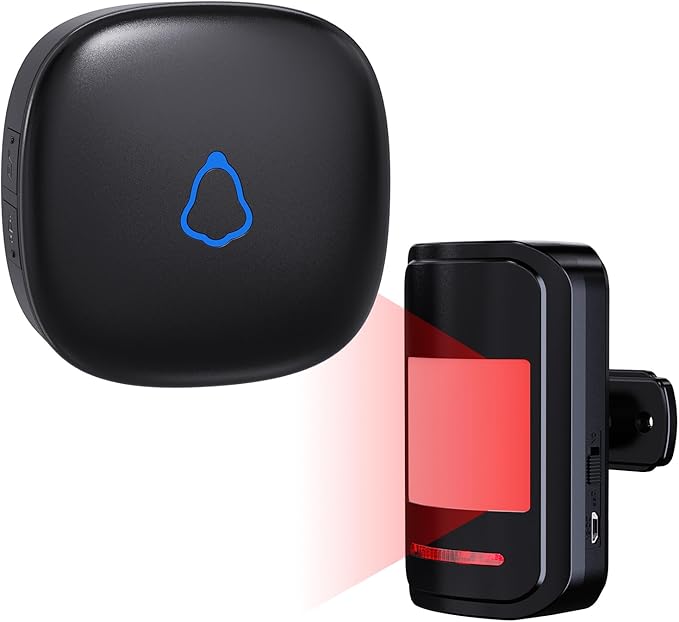 Wireless Motion Sensor Alarm Indoor, 1 PIR Detector + 1 Receiver, Movement by METAK