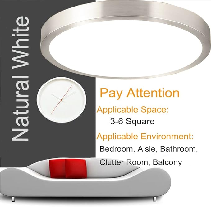 ZHMA 8-Inch LED Ceiling Lights, Flush Mount Lighting Round, 5000K Natrual White - Image 3