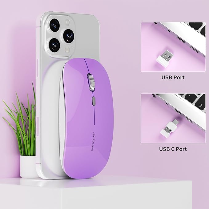 Uciefy Q5 Slim Rechargeable Wireless Mouse, 2.4G Portable Optical Silent Ultra - Image 2