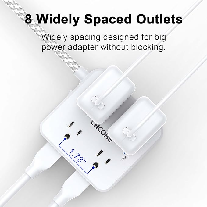 5Ft Flat Plug Braided Extension Cord - Image 3