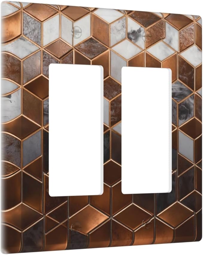 Bvtewkhz Brown Abstract Luxury Modern Geometric Cubic Marble 2 Gang Double - Image 2