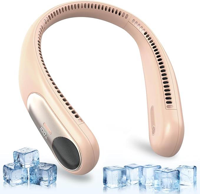 Portable Neck Fan, Personal Wearable Bladeless Fan, LED Display, 6000mAh USB by Unknown