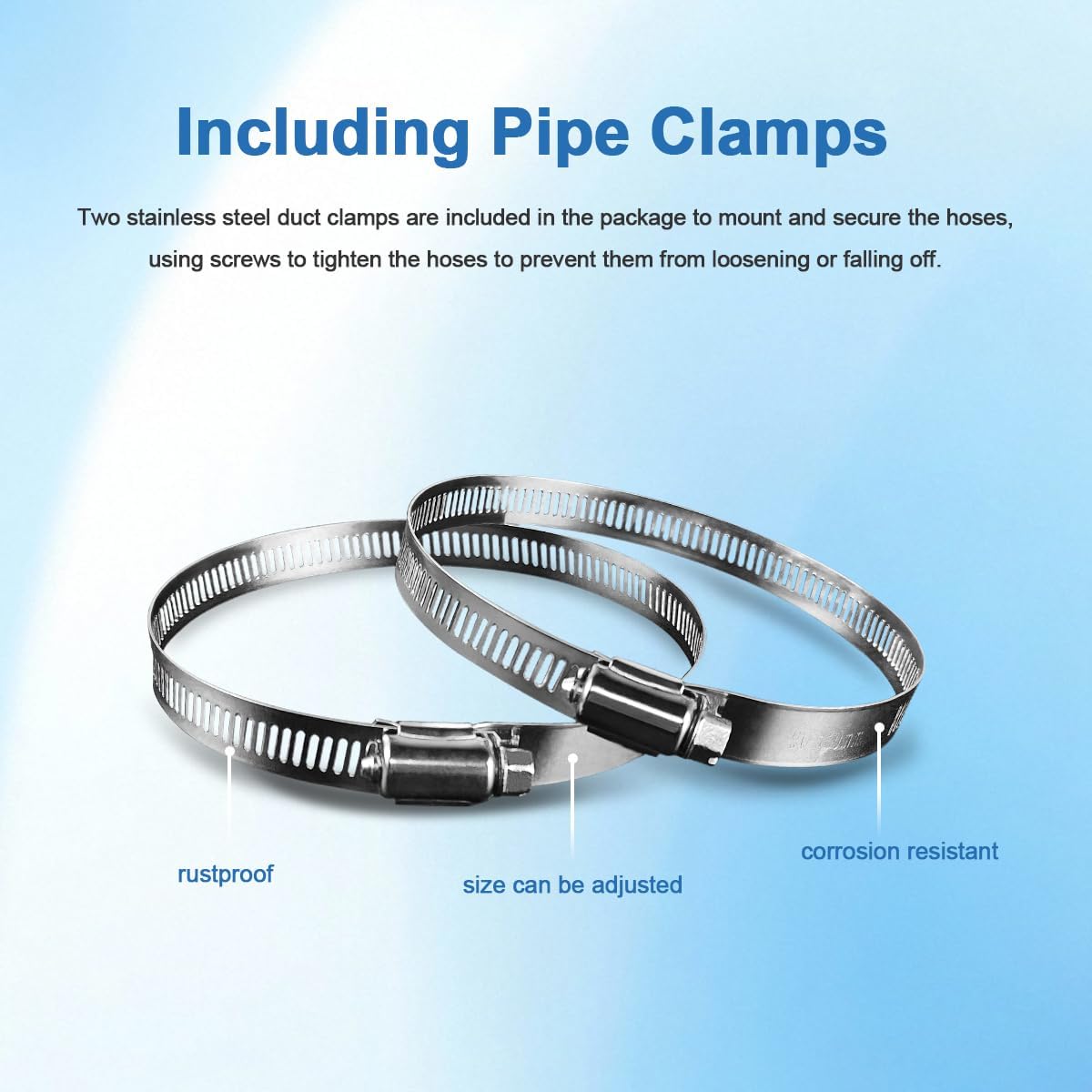 Dryer Vent Hose 4 inch 16 feet - Flexible Insulated Air Ducting Vent Hose for Tight Space Aluminum Foil Dryer Exhaust Hose with 2 Clamps for HVAC System