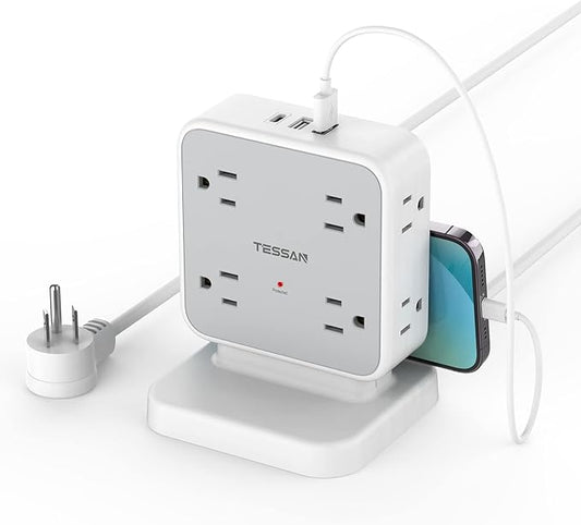 Power Strip Tower Surge Protector, TESSAN 8 AC Outlets by TESSAN