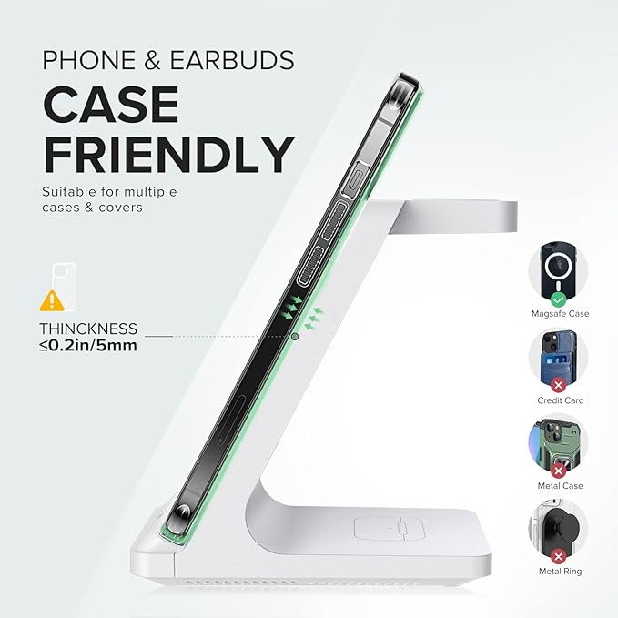 Wireless Charging Station, 3 in 1 Fast Wireless Charger Stand - Image 5