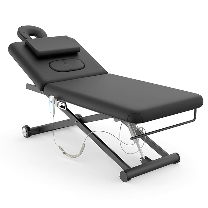 Electric Massage Table, Electric Lift Motor Height adjustable and Manual by Brandpouseayar