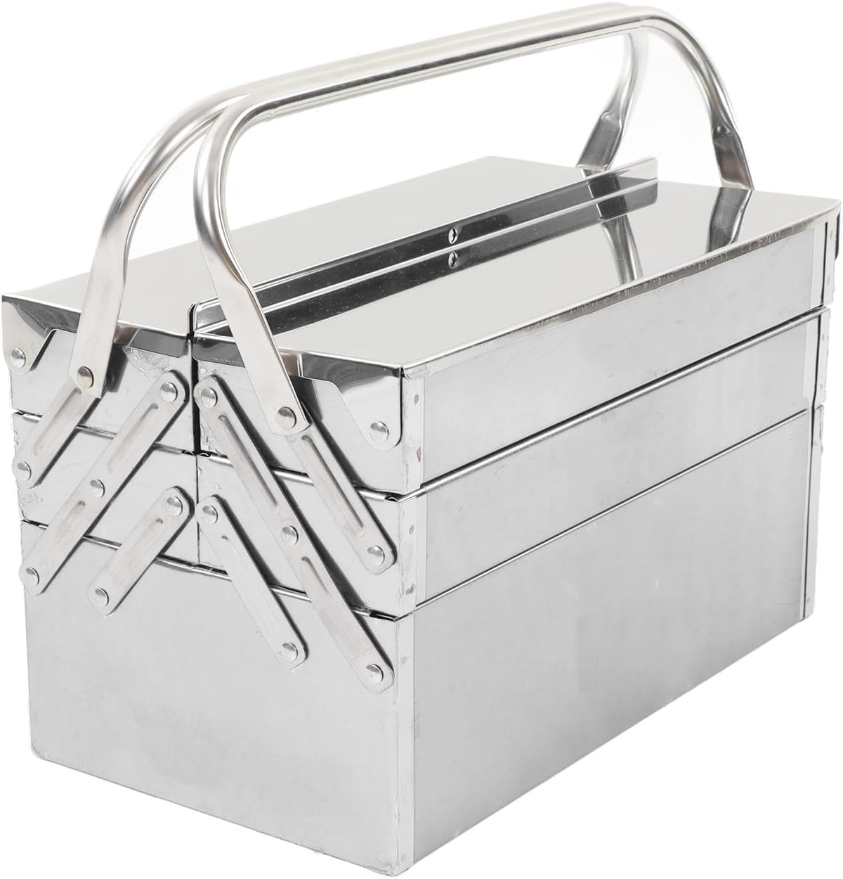 3 tier stainless steel tool box portable folding, main product view