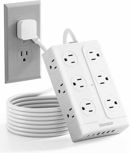 Zoxwzop Surge Protector Power Strip – 10FT Extension Cord by Zoxwzop