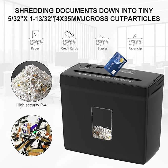 Woolsche Paper Shredder for Home, 5 Sheet Desktop Cross Cut - Image 3