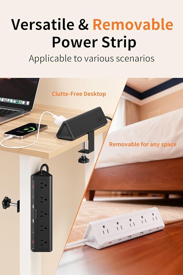 10 FT Desk Clamp Power Strip - Image 3