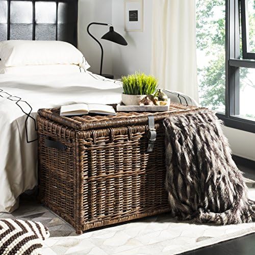 happimess michael wicker storage trunk collapsible chest 35.5" shown in use
