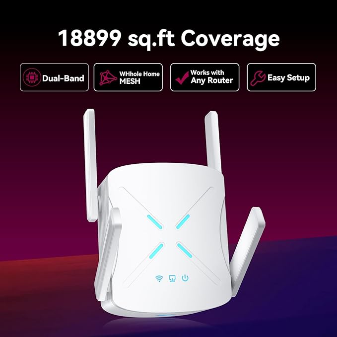 2026 WiFi Extender Signal Booster, 10X Faster WiFi 6 Extender, 18899 sq.ft. - Image 2