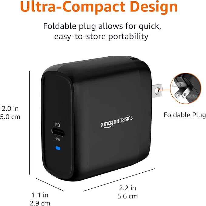 Amazon Basics 65W One-Port GaN USB-C Wall Charger - Image 7