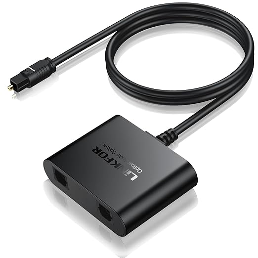 LiNKFOR 1X2 Toslink Optical Digital Audio Splitter Digital Toslink Fiber by LiNKFOR