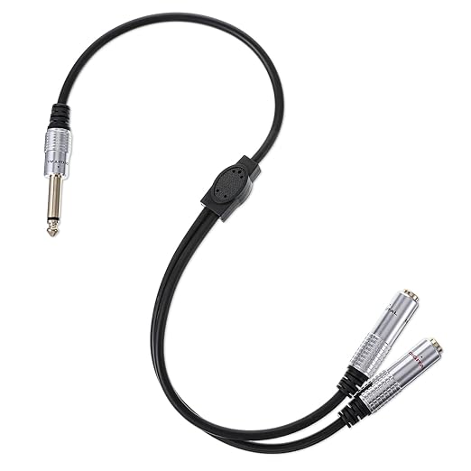 6.35mm TS Guitar Signal Audio Y Splitter Cable, 1/4 Inch Mono Male to Dual Mono by Unknown